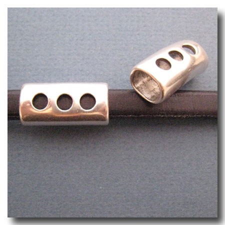 Antique Silver Euro Licorice Three Hole Tube 